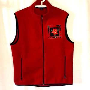 Holidays/Christmas red fleece vest size M